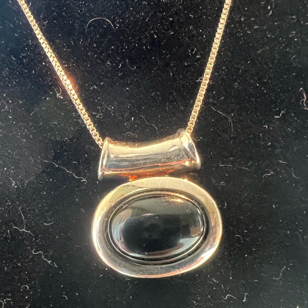 Onyx pendant 925 sterling silver box chain pendant